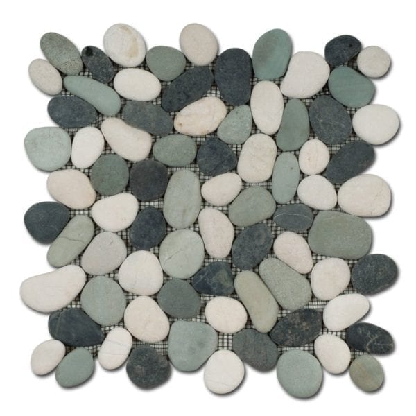 Galets BALI Diffusion Céramique - ronds mats Noir-Blanc-Vert-Jade GAR3030D10