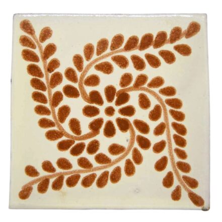 Carrelage mexicain Colibri Azulejos - Tulum Chamois / Blanc