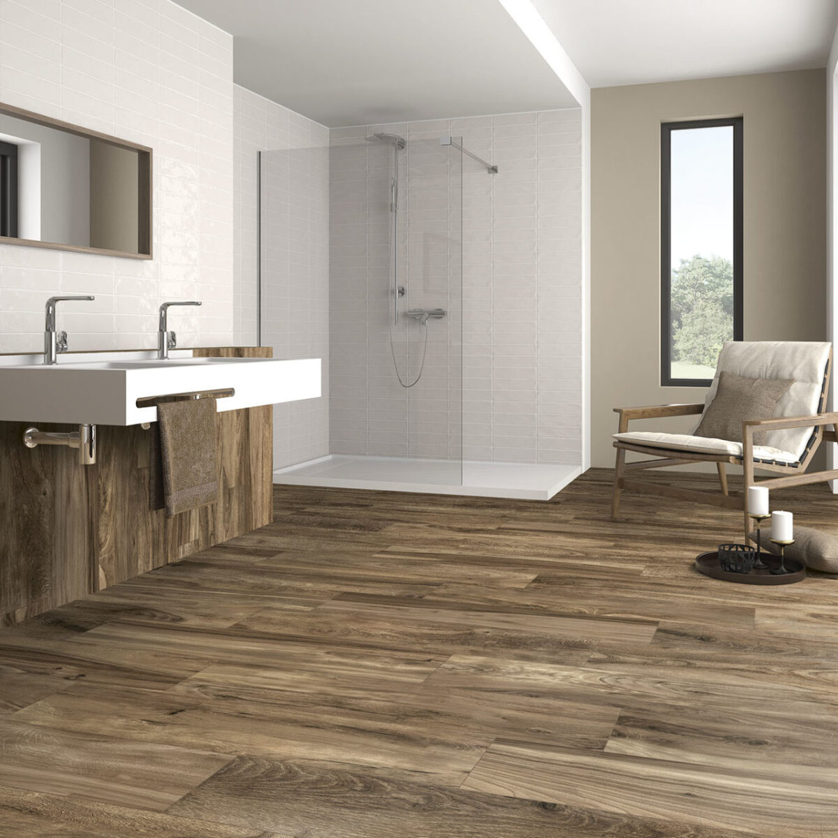 Carrelage imitation parquet foncé - ITT BELLVER Oak