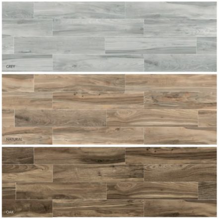 Carrelage imitation parquet gris Grey / clair Naturel / foncé Oak - ITT BELLVER