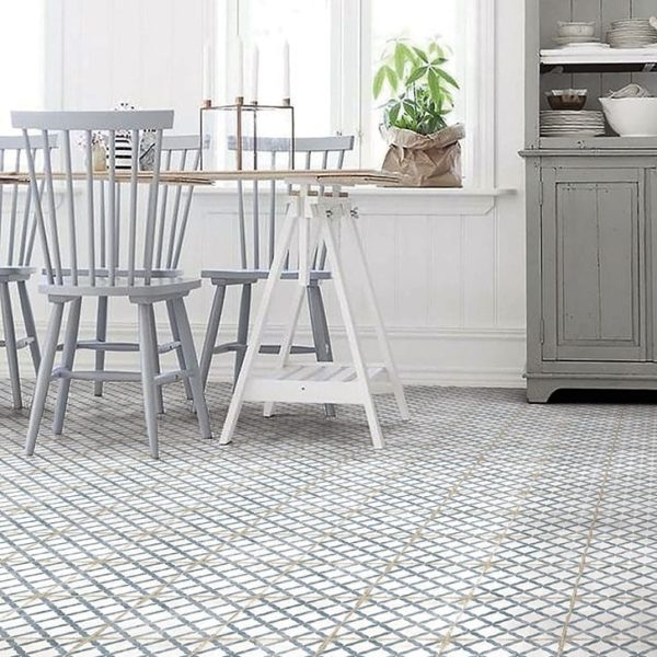 Carrelage espagnol imitation carreaux de ciment - Nanda GRAFTON 20x20cm - sol cuisine DORSET BLUE