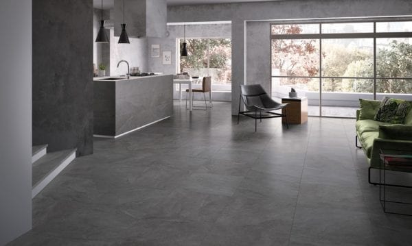 Carrelage imitation pierre Century ECOSTONE - cuisine et salon DARK Stone