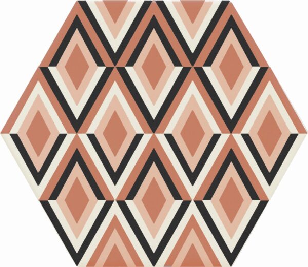 Tomettes hexagonales carrelage Diffusion Céramique DOLCE VITA - motif terracotta ROMA