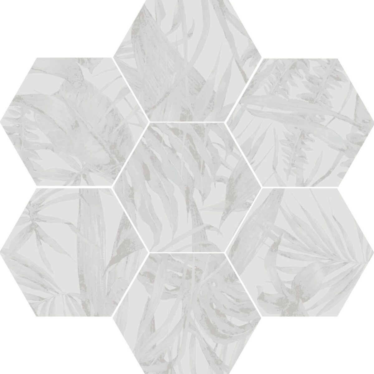 Carrelage hexagonal sol et mur blanc Diffusion Céramique AMAZONE - Décor GIVRE