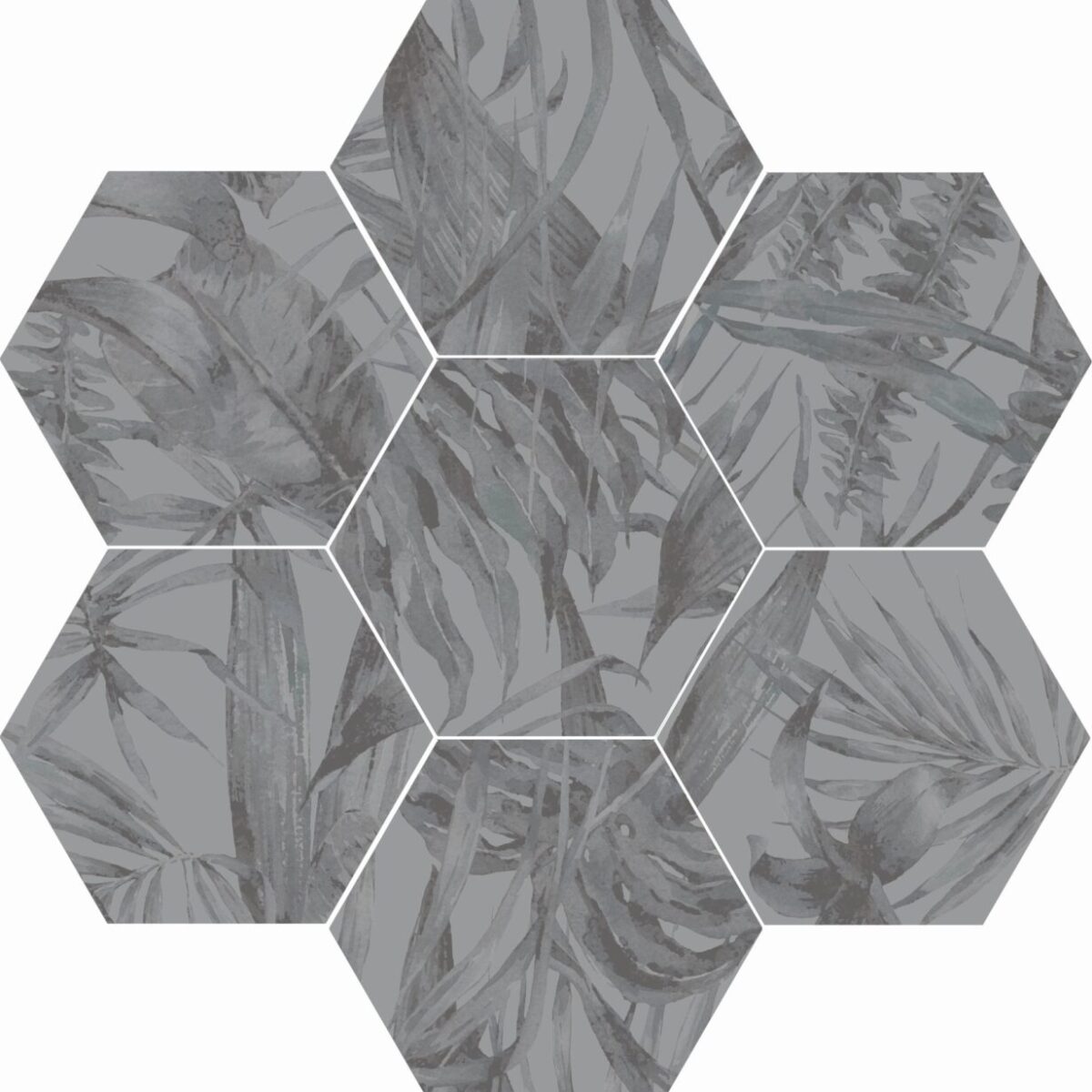 Carrelage hexagonal sol et mur gris Diffusion Céramique AMAZONE - Décor PIERRE