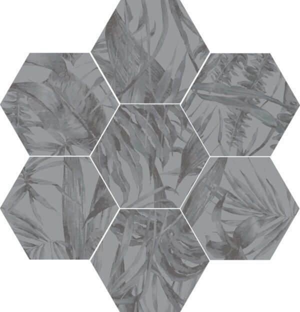 Carrelage hexagonal sol et mur gris Diffusion Céramique AMAZONE - Décor PIERRE