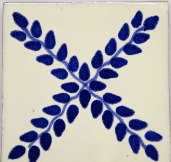 Carrelage mexicain Colibri Azulejos - ARBOR BLEU / BLANC