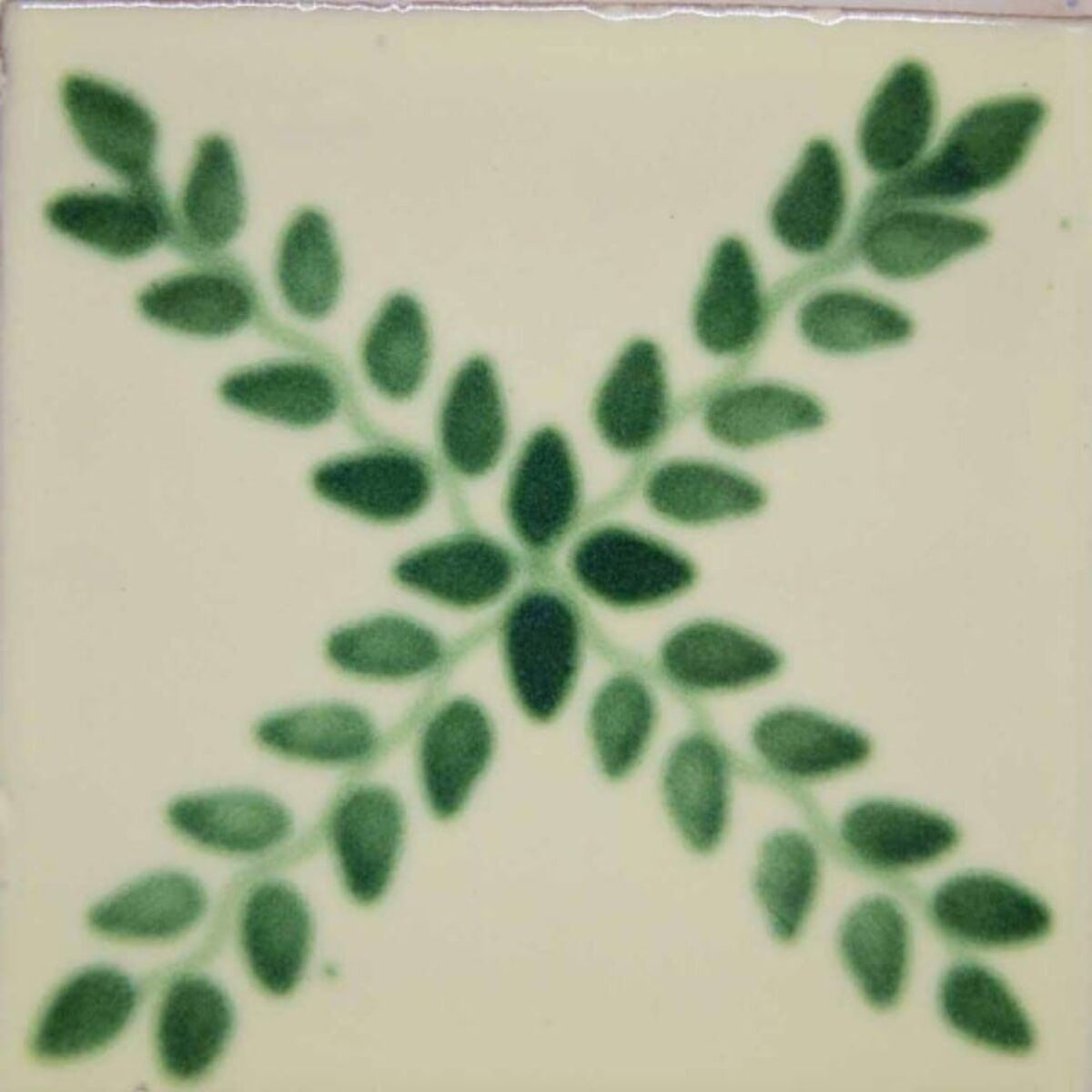 Carrelage mexicain Colibri Azulejos - ARBOR VERT / BLANC