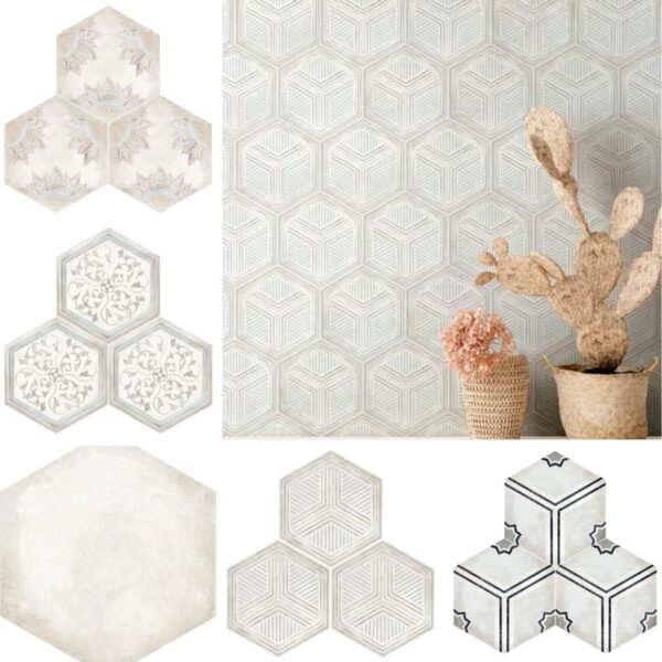 Carrelage hexagonal effet carreau de ciment - NANDA HABITANIA