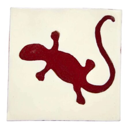 Carrelage mexicain Colibri Azulejos - Iguana Rouge Foncé / Blanc