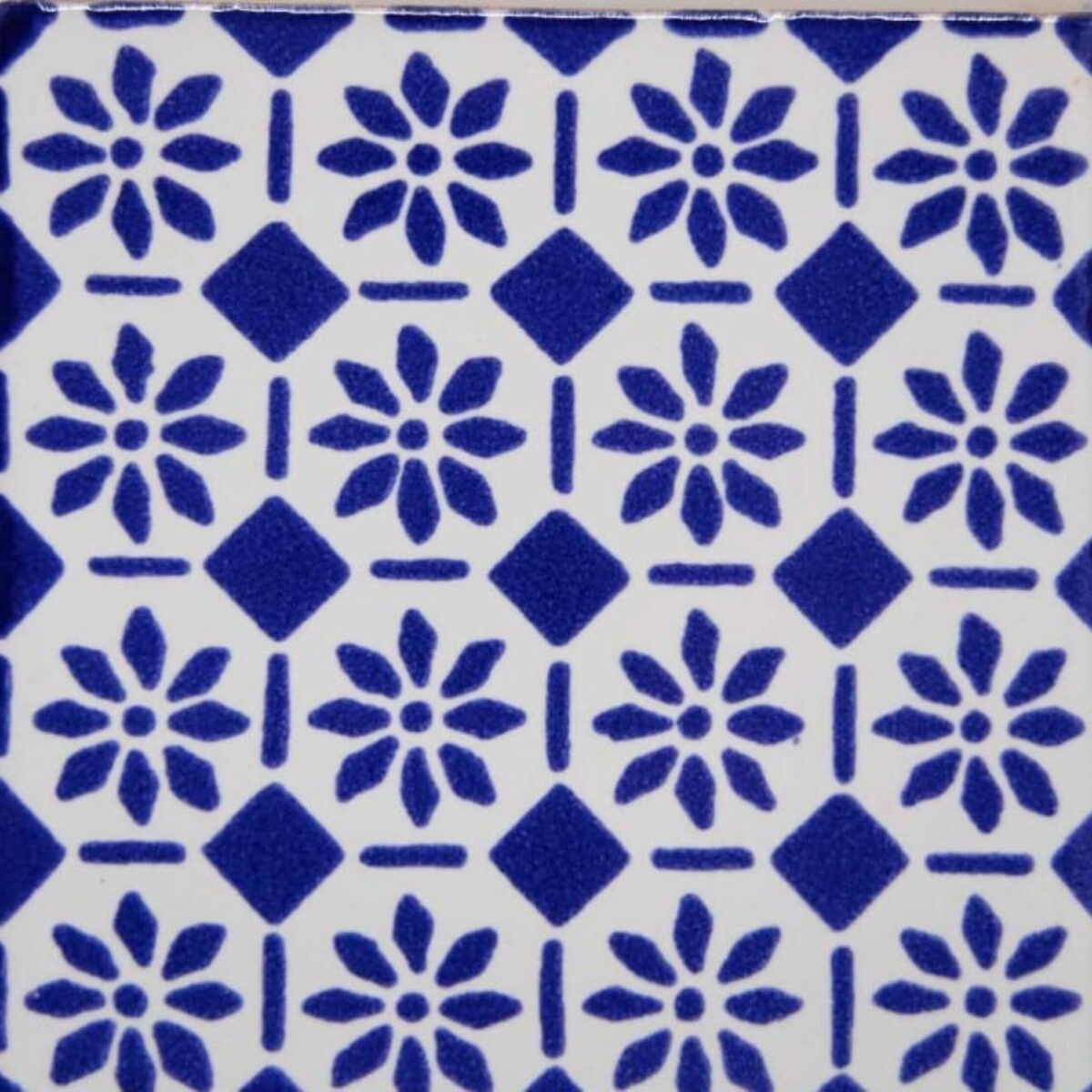 Carrelage mexicain Colibri Azulejos - DAMAROS BLEU / BLANC PUR