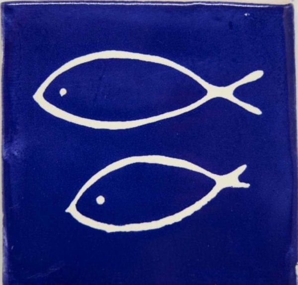 Carrelage mexicain Colibri Azulejos - FISH BLANC / BLEU