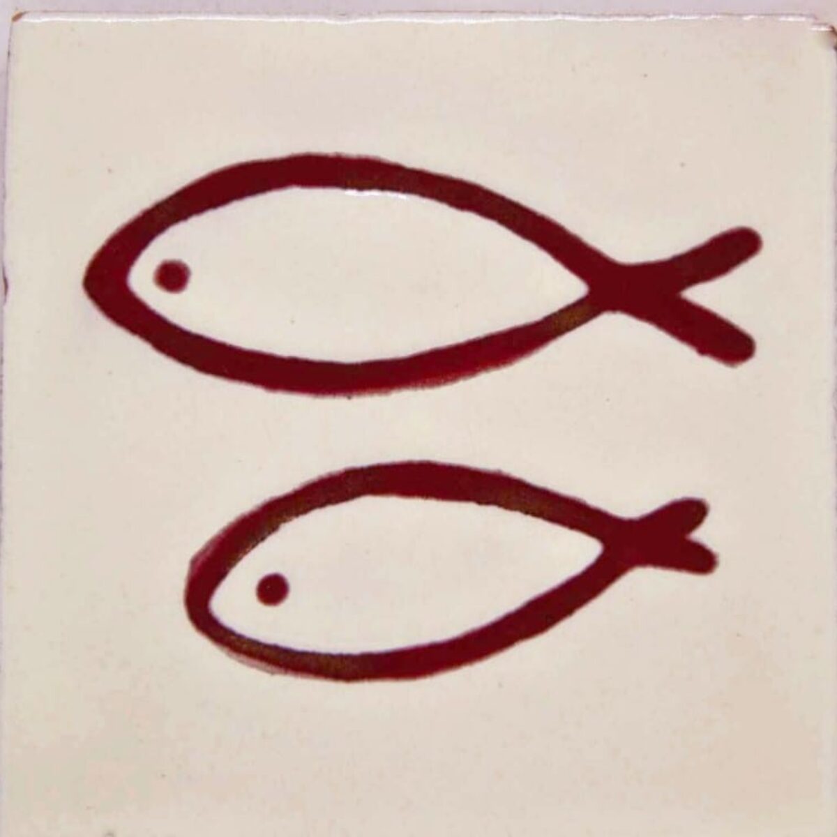 Carrelage mexicain Colibri Azulejos - FISH ROUGE / BLANC