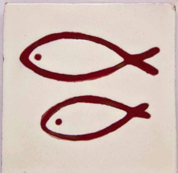 Carrelage mexicain Colibri Azulejos - FISH ROUGE / BLANC