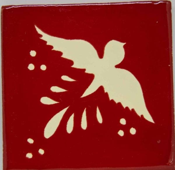 Carrelage mexicain Colibri Azulejos - FLIGHT BLANC / ROUGE