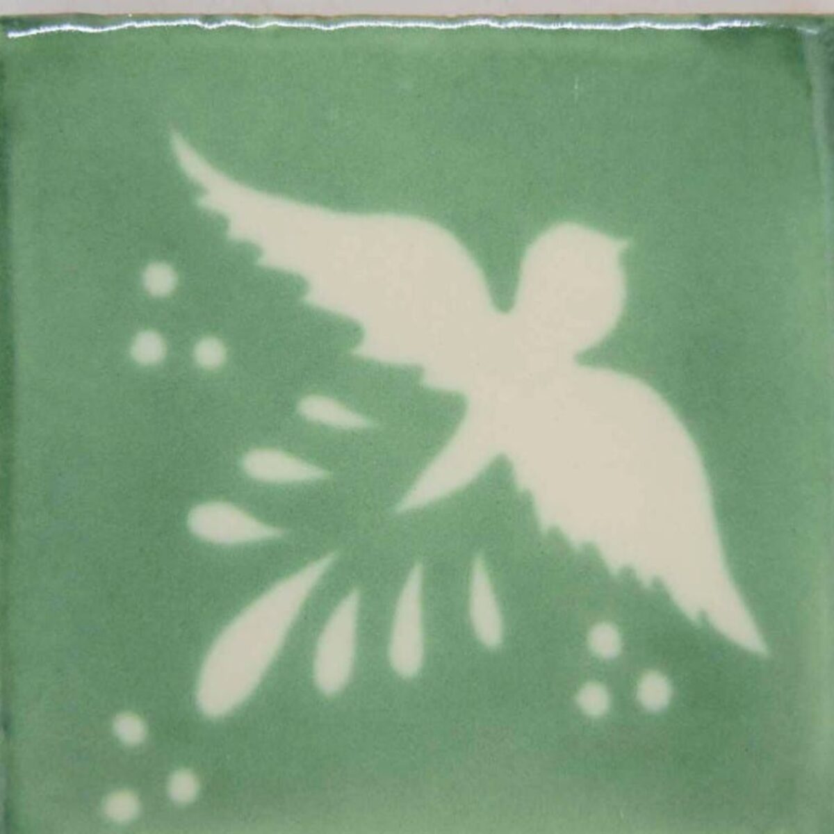 Carrelage mexicain Colibri Azulejos - FLIGHT BLANC / VERT