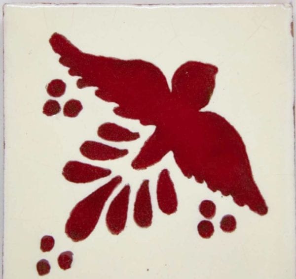 Carrelage mexicain Colibri Azulejos - FLIGHT ROUGE / BLANC