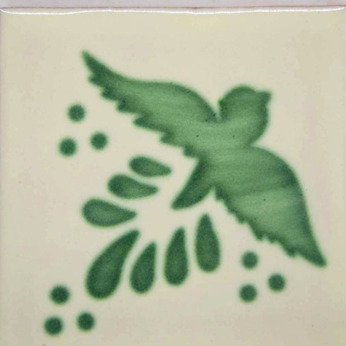 Carrelage mexicain Colibri Azulejos - FLIGHT VERT / BLANC