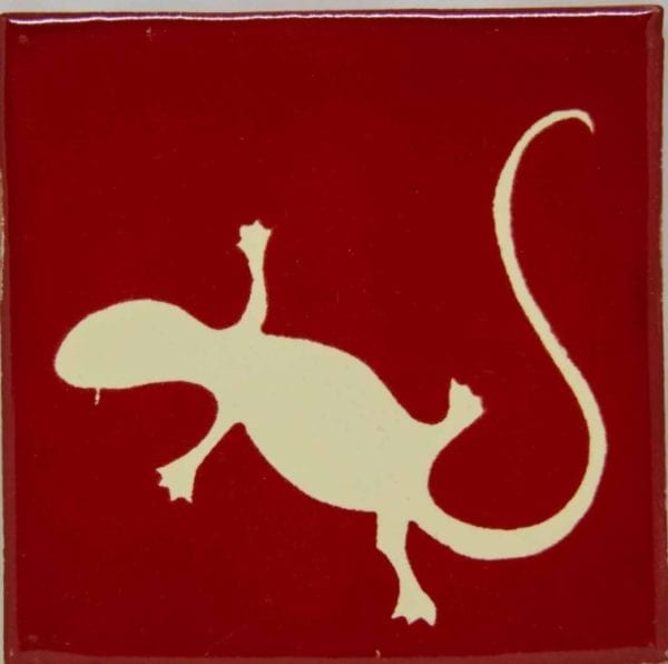 Carrelage mexicain Colibri Azulejos - IGUANA BLANC / ROUGE