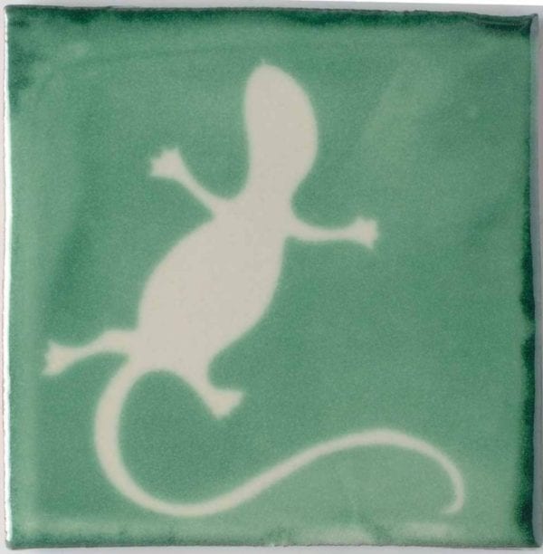 Carrelage mexicain Colibri Azulejos - IGUANA BLANC / VERT