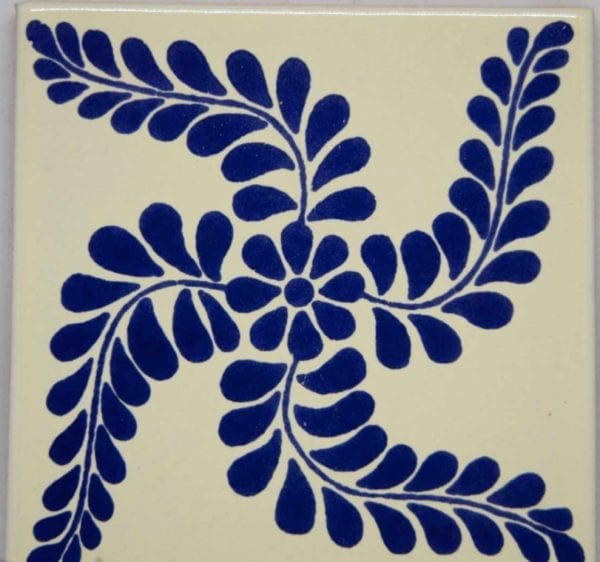 Carrelage mexicain Colibri Azulejos - TULUM BLEU BLANC