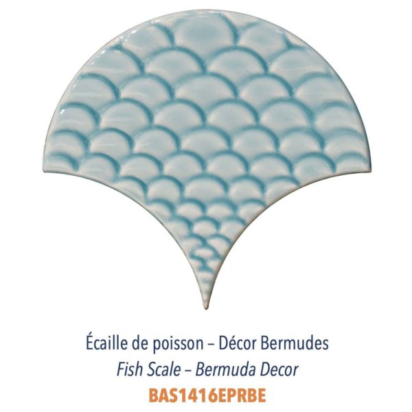 Diffusion Céramique - Carrelage bleu ECAILLES DE POISSON - DECOR BERMUDES