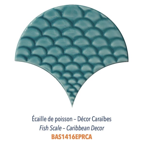 Diffusion Céramique - Carrelage bleu ECAILLES DE POISSON - DECOR CARAIBES