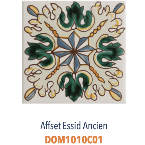 Faience de Tunisie artisanale et traditionnelle DOREMAIL Les TUNISIENS - motif AFFSET ESSID ANCIEN