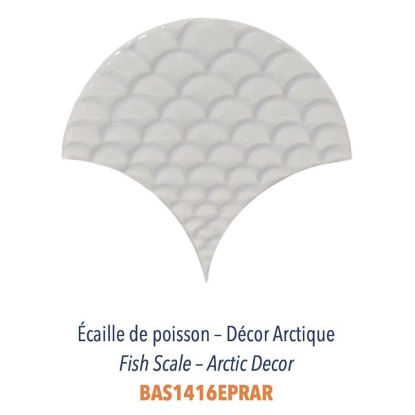 Diffusion Céramique - Carrelage bleu marine ECAILLES DE POISSON - blanc DECOR ARCTIQUE