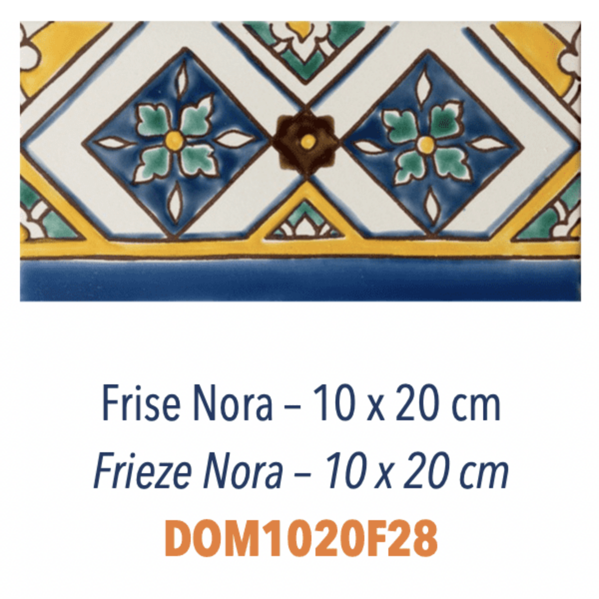 Carrelage méditerranéen Doremail - FRISE NORA 10x20cm