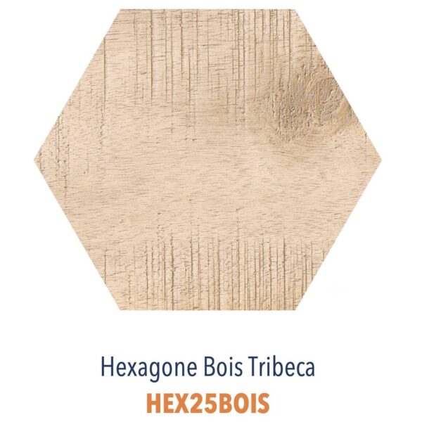 Carrelage hexagonal effet bois et noir TRIBECA de Codicer