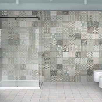 Carrelage patchwork salle de bain - Diffusion Céramique Chike - couleur : automne hiver