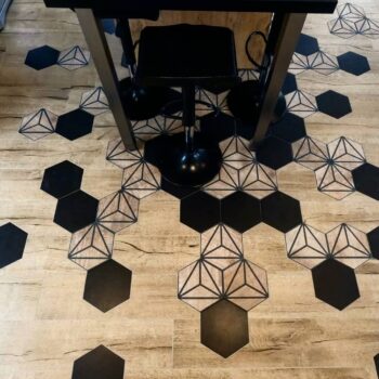 Carrelage hexagonal et parquet TRIBECA