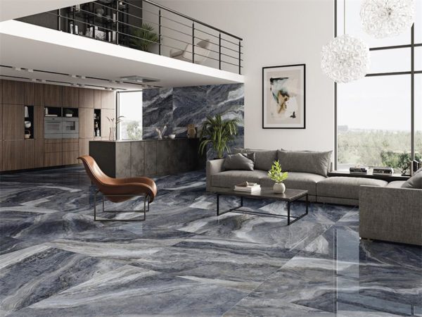 Carrelage marbre bleu grand format Keratile GALAXY