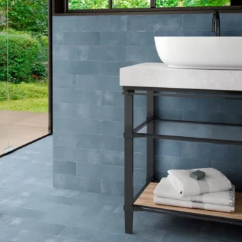 Carrelage salle de bain bleu sol & mur Cevica NATURAL - BLUE