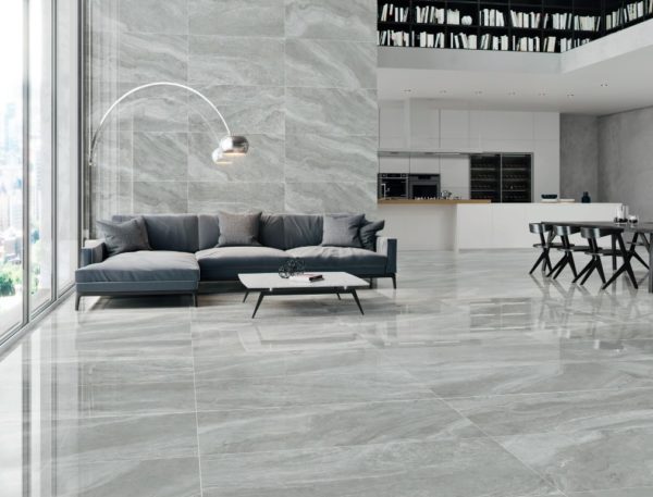 Carrelage marbre gris grand format Keratile GALAXY