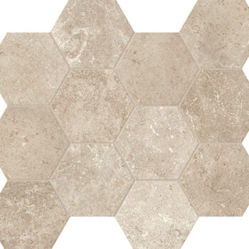 Collection PIERRE NEUVE Unicom Starker - décor carrelage hexagonal travertin SABLE