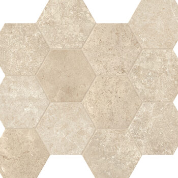 Collection PIERRE NEUVE Unicom Starker - décor carrelage hexagonal travertin CREME