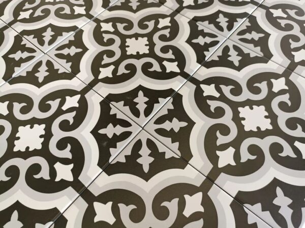 Carrelage imitation carreaux de ciment Pasicos ORLY - motif Orly NOIR