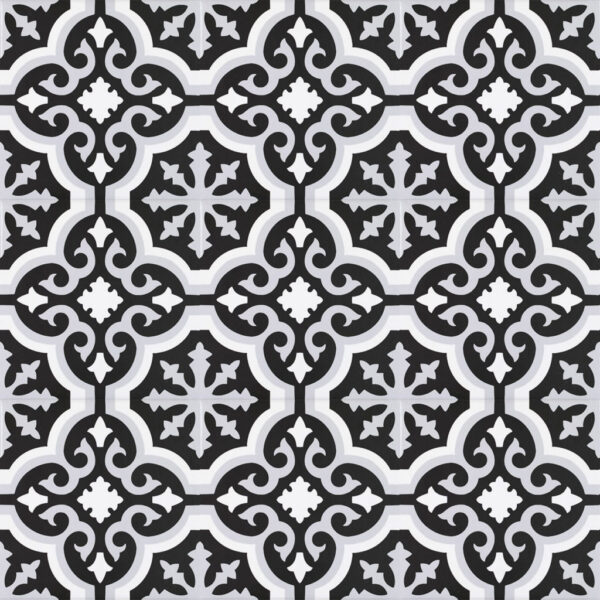 Carrelage imitation carreaux de ciment Pasicos ORLY - motif Orly NOIR