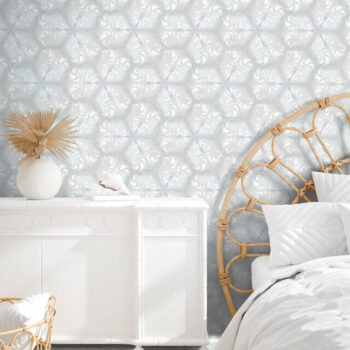 Carrelage effet carreau de ciment hexagonal Nanda HABITANIA - Mur SARA, sol MILY WHITE