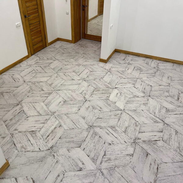 Carrelage imitation parquet chevron blanc Natucer RETRO