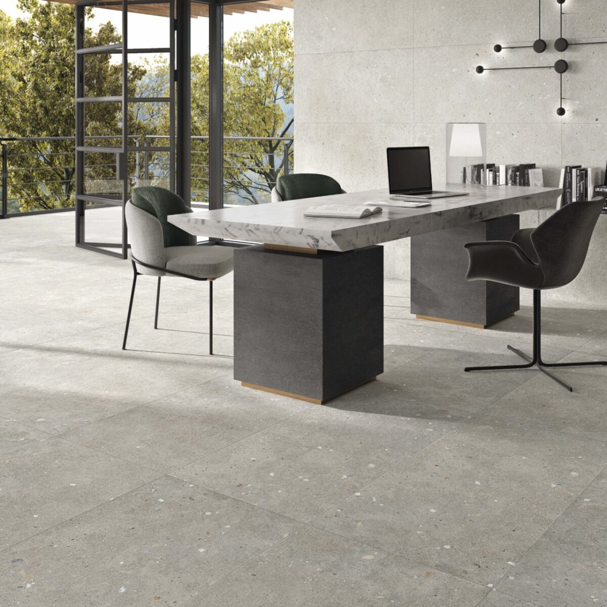 Carrelage grand format imitation pierre STN GLAMSTONE - couleur GREY