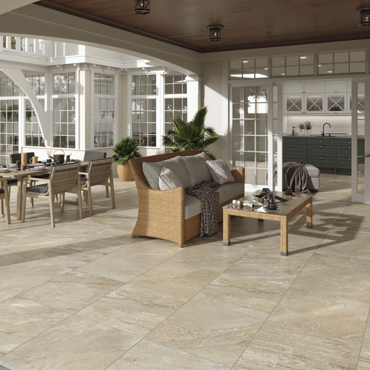 Carrelage imitation pierre STN ICARIA - dalles couleur BEIGE 60x60 2cm