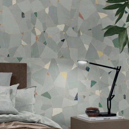 Carrelage grand format 60x120cm imitation papier peint Dado WALLPAPERS - motif KINTSUGI