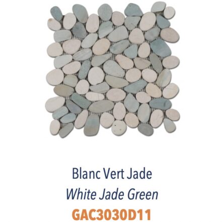 Galets déco BALI Diffusion Céramique - sciés mats Blanc-Vert-Jade GAS3030D11