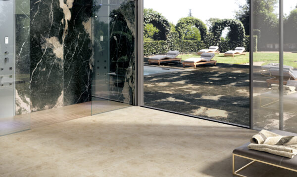 Carrelage marbre noir et beige Century CONTACT - ELEGANCE & VOGUE