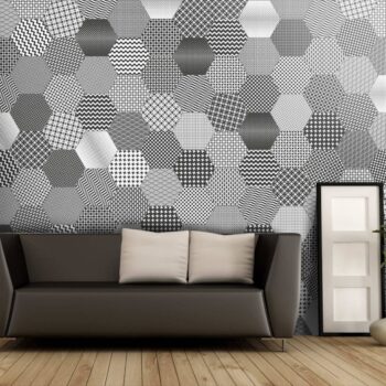 Carrelage hexagonal patchwork noir et blanc Codicer MOMA