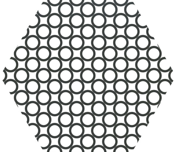 Carrelage hexagonal patchwork noir et blanc Codicer MOMA