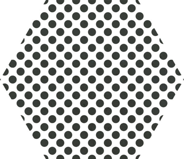 Carrelage hexagonal patchwork noir et blanc Codicer MOMA